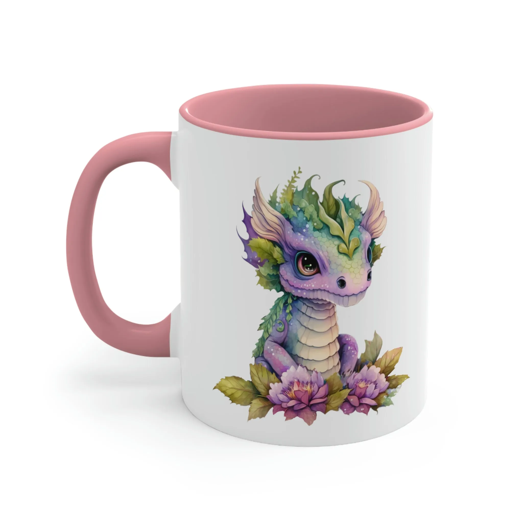 Cute Magic Watercolor Dragon 05 - Accent Coffee Mug, 11oz