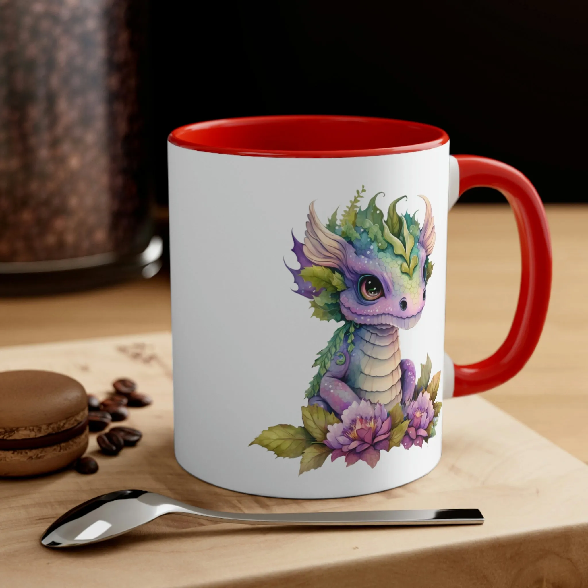 Cute Magic Watercolor Dragon 05 - Accent Coffee Mug, 11oz