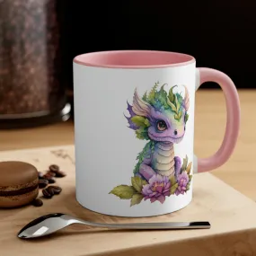 Cute Magic Watercolor Dragon 05 - Accent Coffee Mug, 11oz