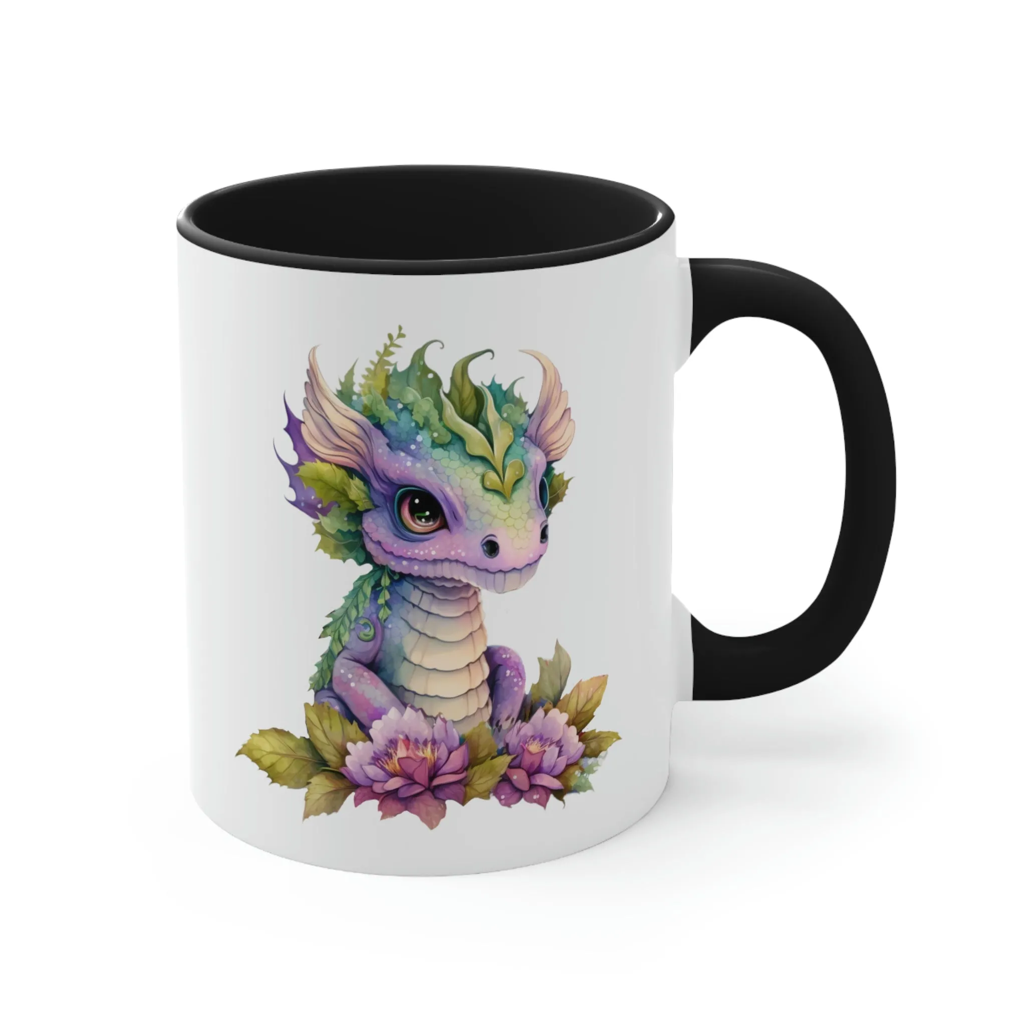 Cute Magic Watercolor Dragon 05 - Accent Coffee Mug, 11oz