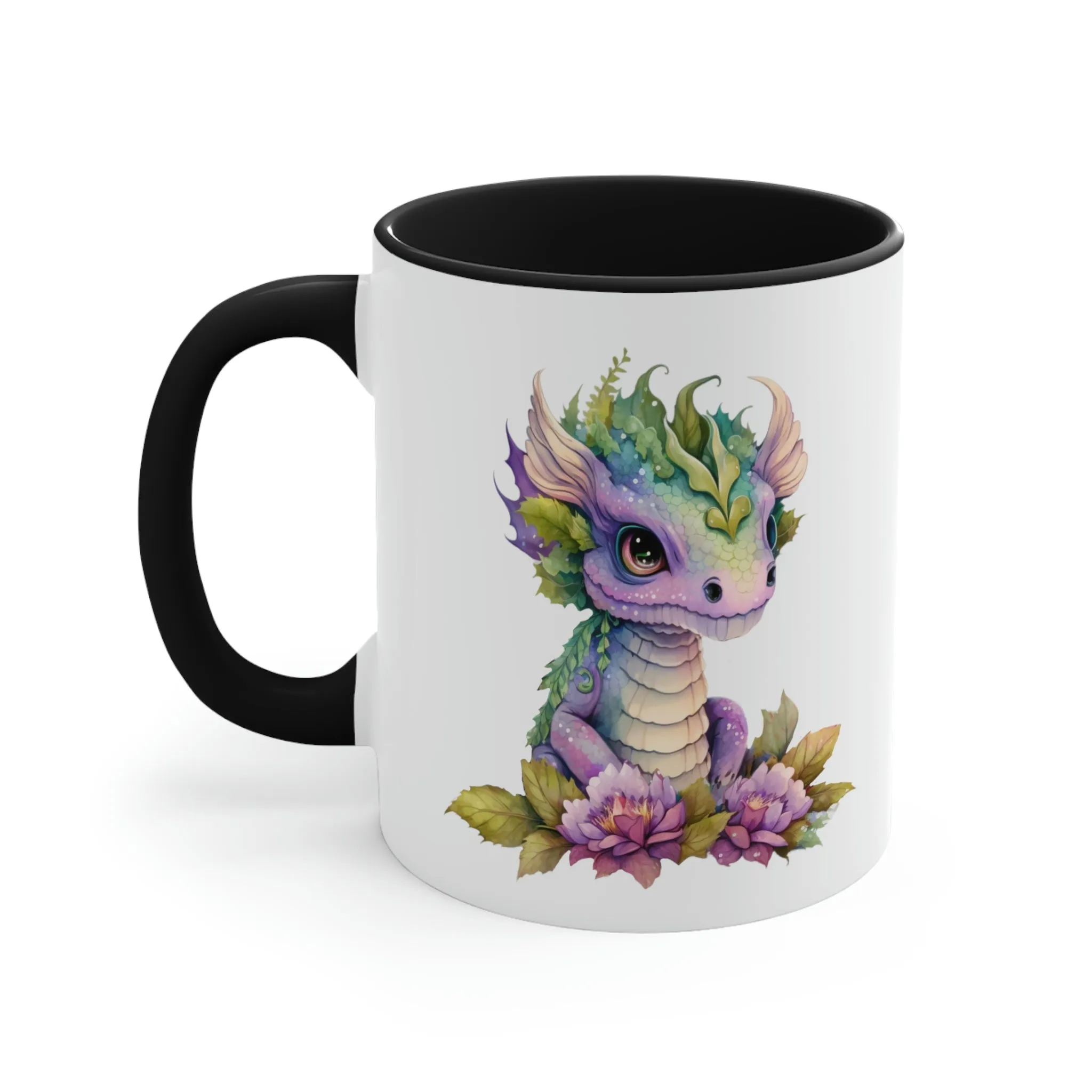 Cute Magic Watercolor Dragon 05 - Accent Coffee Mug, 11oz