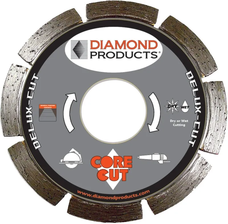 Diamond Products 20966 Circular Saw Blade, 4 in Dia, 7/8 in Arbor, 6-Teeth, Diamond Cutting Edge :EA: QUANTITY: 1