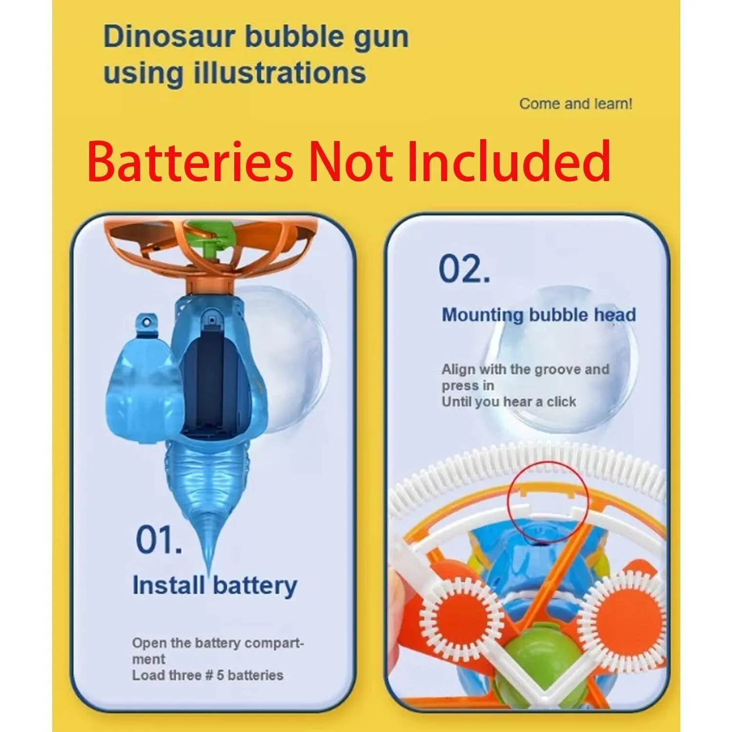 Dinosaur Bubble Machine, Electric, Automatic, 240mL