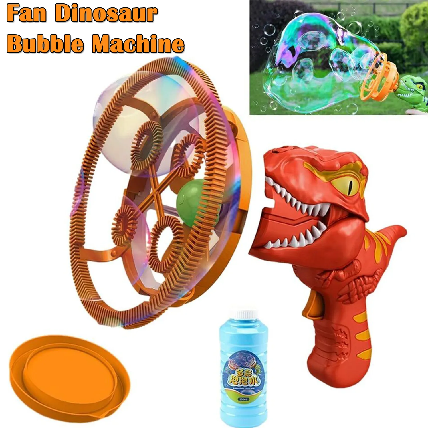 Dinosaur Bubble Machine, Electric, Automatic, 240mL