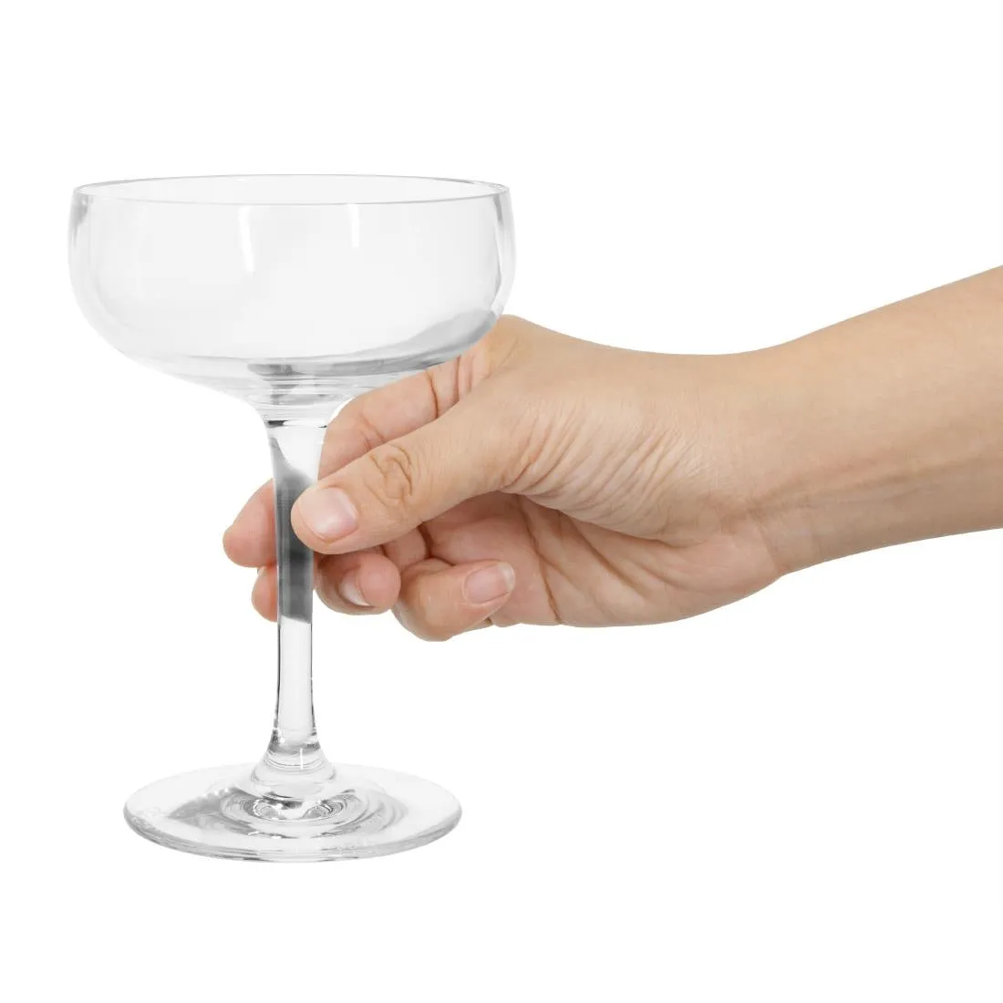 DM270 Olympia Kristallon Polycarbonate Champagne Coupe Glasses 210ml (Pack of 12)