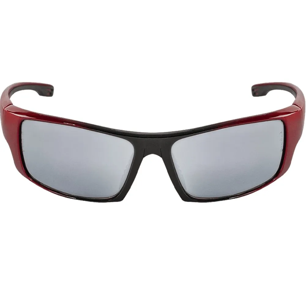 Dorado Silver Mirror Lens with Red to Black Frame, Safety Glasses - BH9117