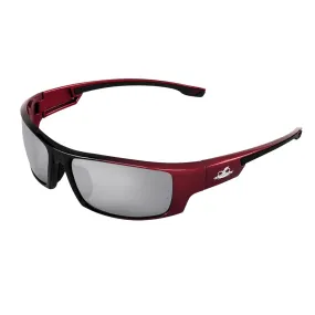 Dorado Silver Mirror Lens with Red to Black Frame, Safety Glasses - BH9117