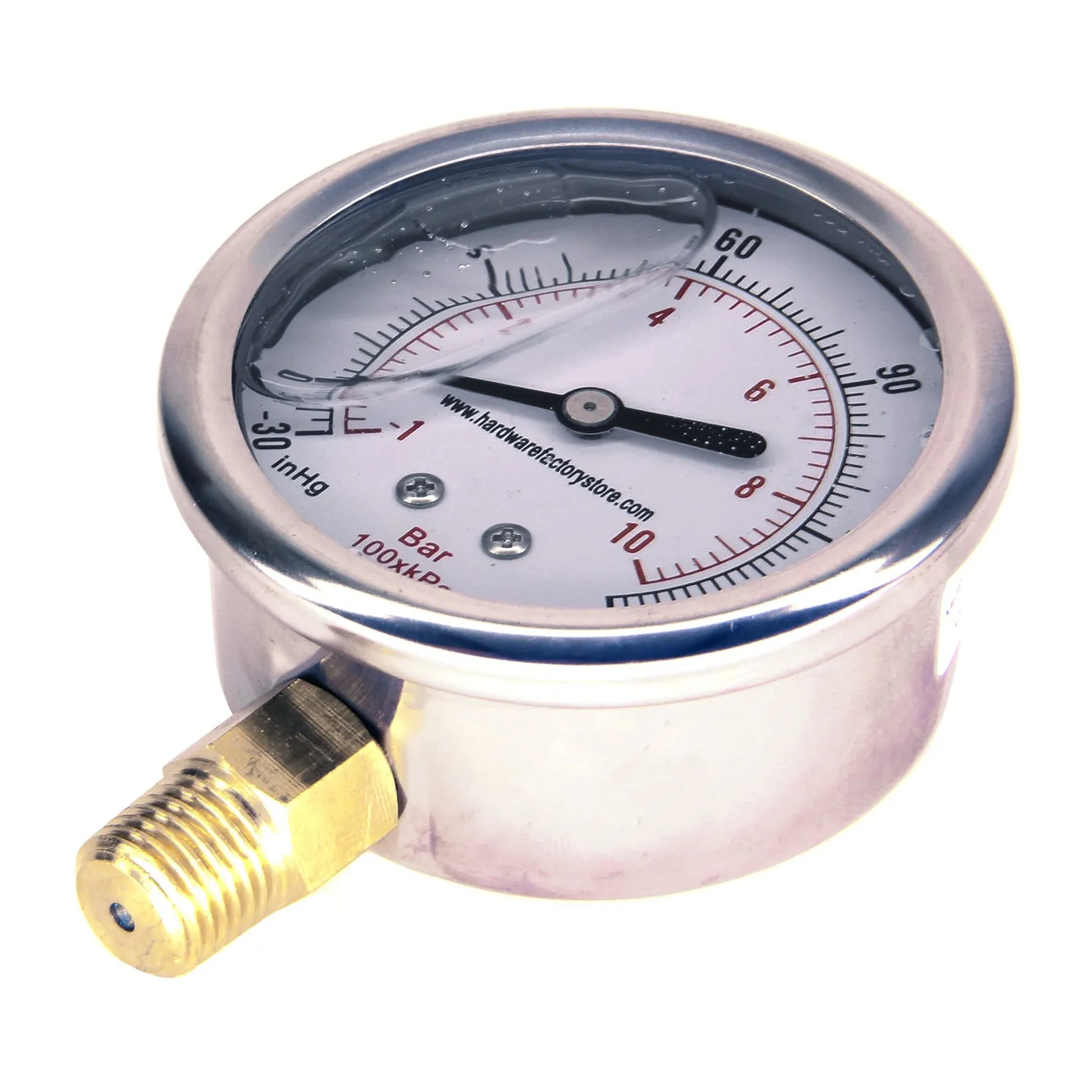 Dual Scale Vacuum Pressure Gauge, 2.5", -30 HG-150 PSI