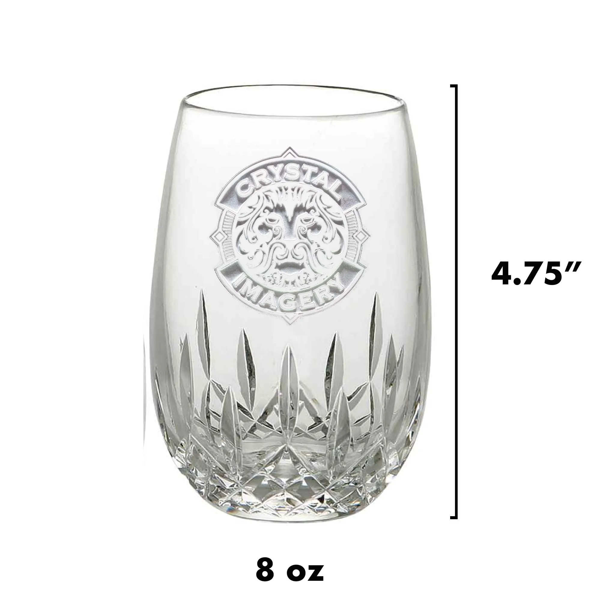 Engraved Waterford Stemless Wine Glass PAIR