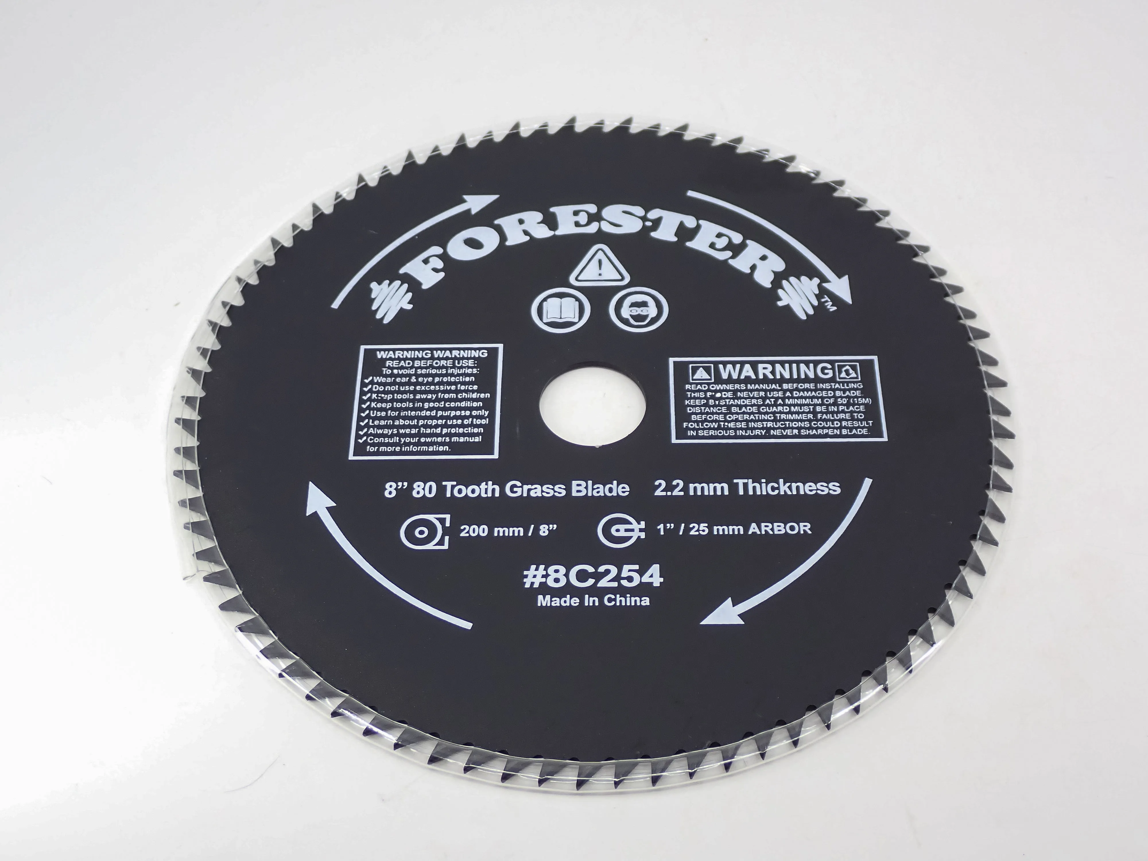 FORESTER 8" DIAMETER 80-TOOTH BRUSHCUTTER BLADE FITS 20MM AND 25MM ARBOR