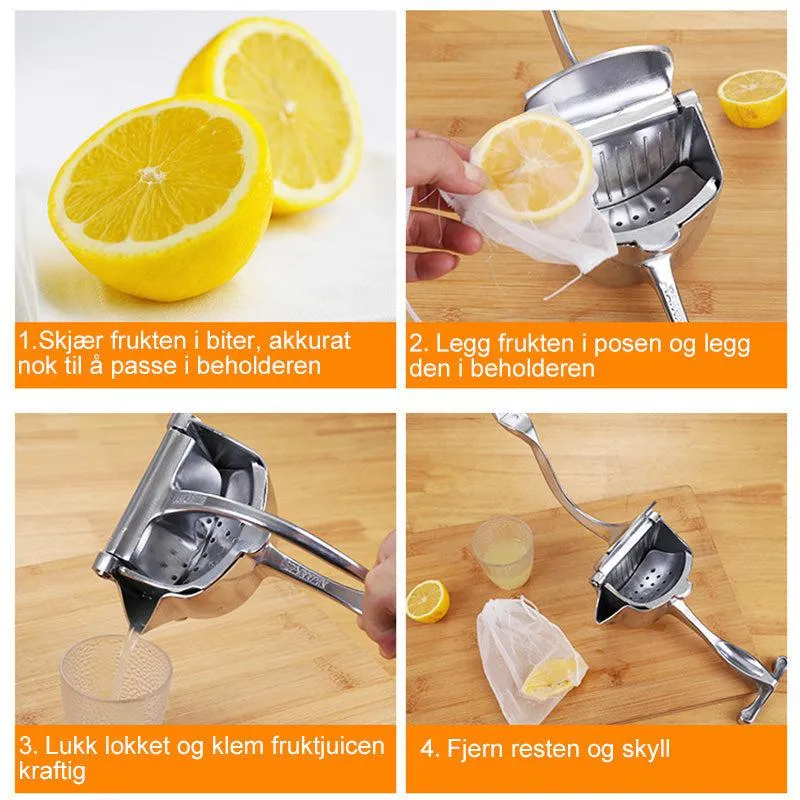 Fruit juice press in steel - robust and practical