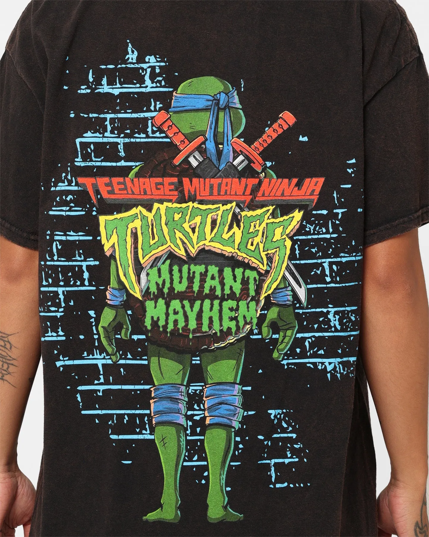 Goat Crew X Teenage Mutant Ninja Turtles Leonardo Vintage T-Shirt Black Wash