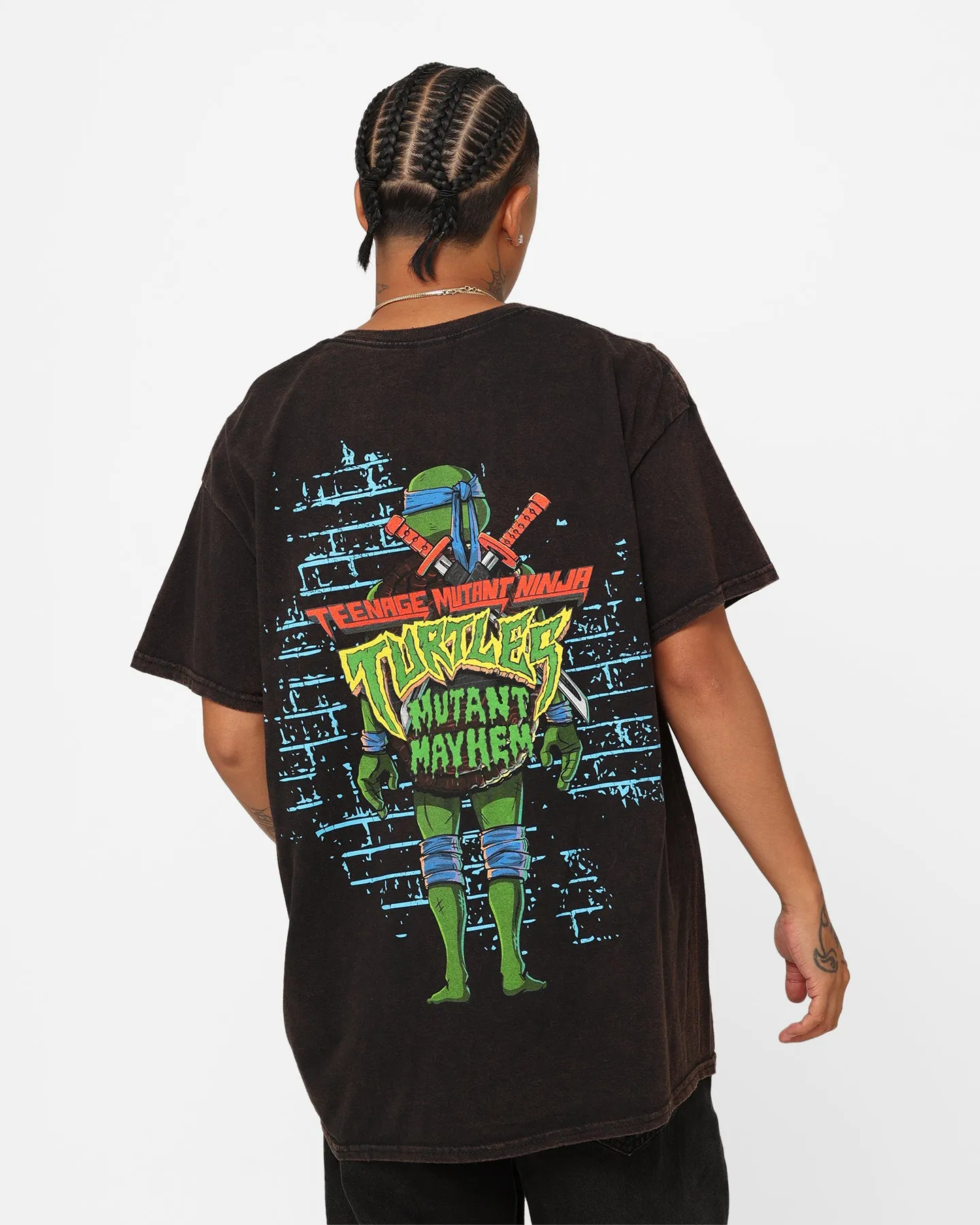 Goat Crew X Teenage Mutant Ninja Turtles Leonardo Vintage T-Shirt Black Wash