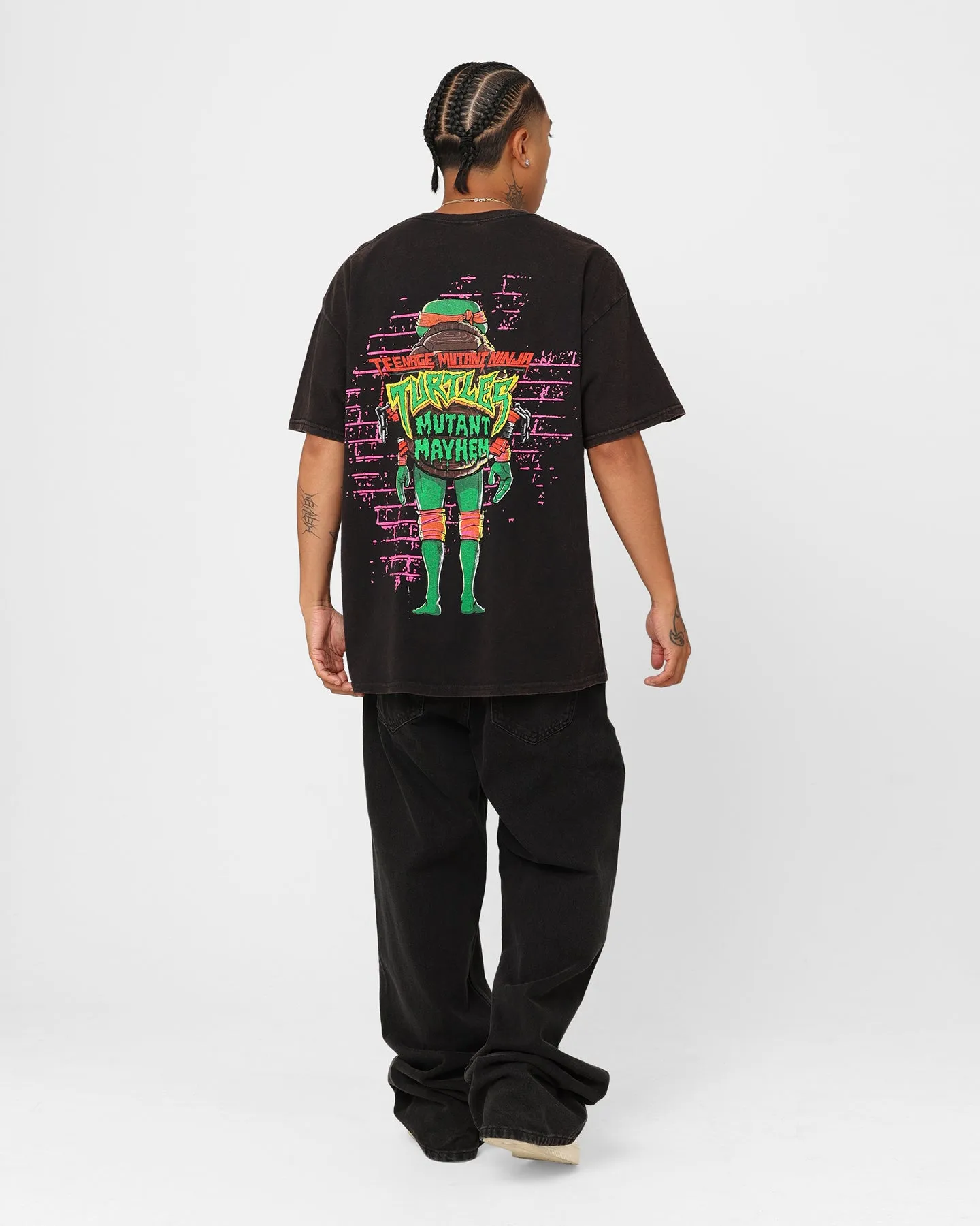 Goat Crew X Teenage Mutant Ninja Turtles Michelangelo Vintage T-Shirt Black Wash