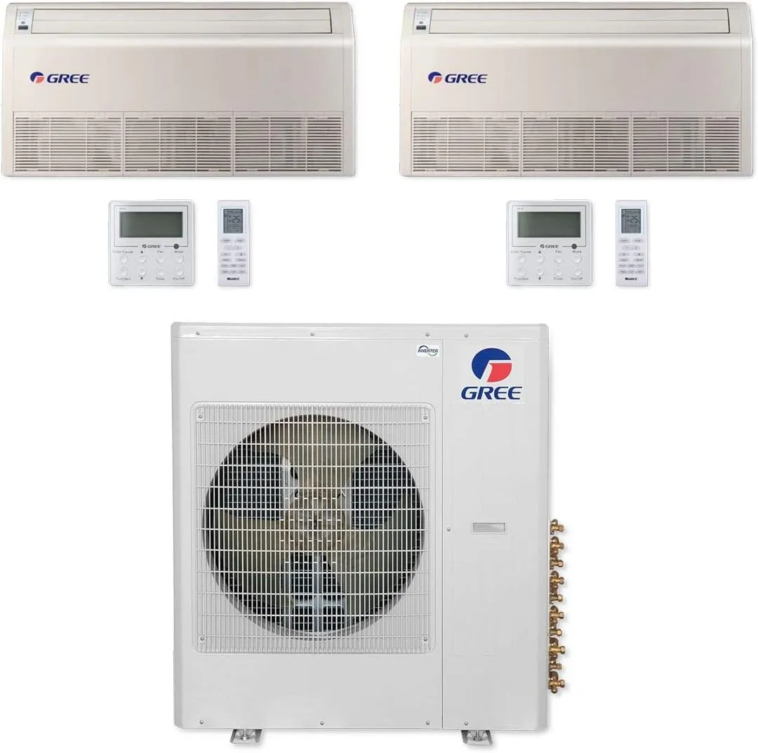 GREE Multi Gen2 Series 36,000 BTU 2-Zone Universal Floor/Ceiling 12K 24K Ductless Mini-Split System