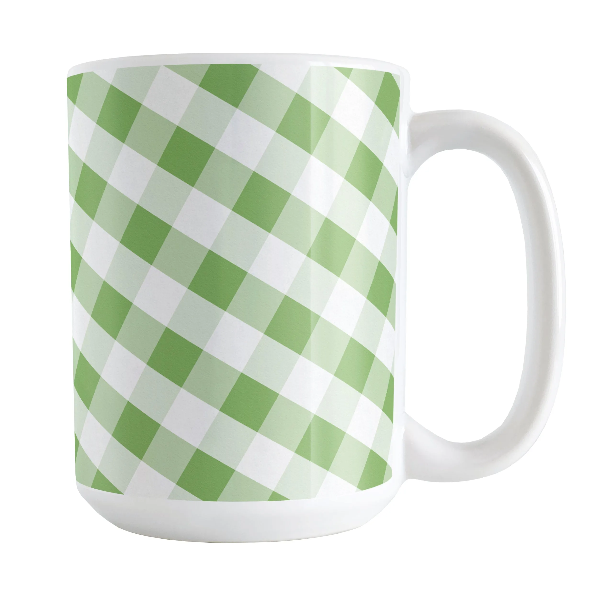 Green Gingham Mug