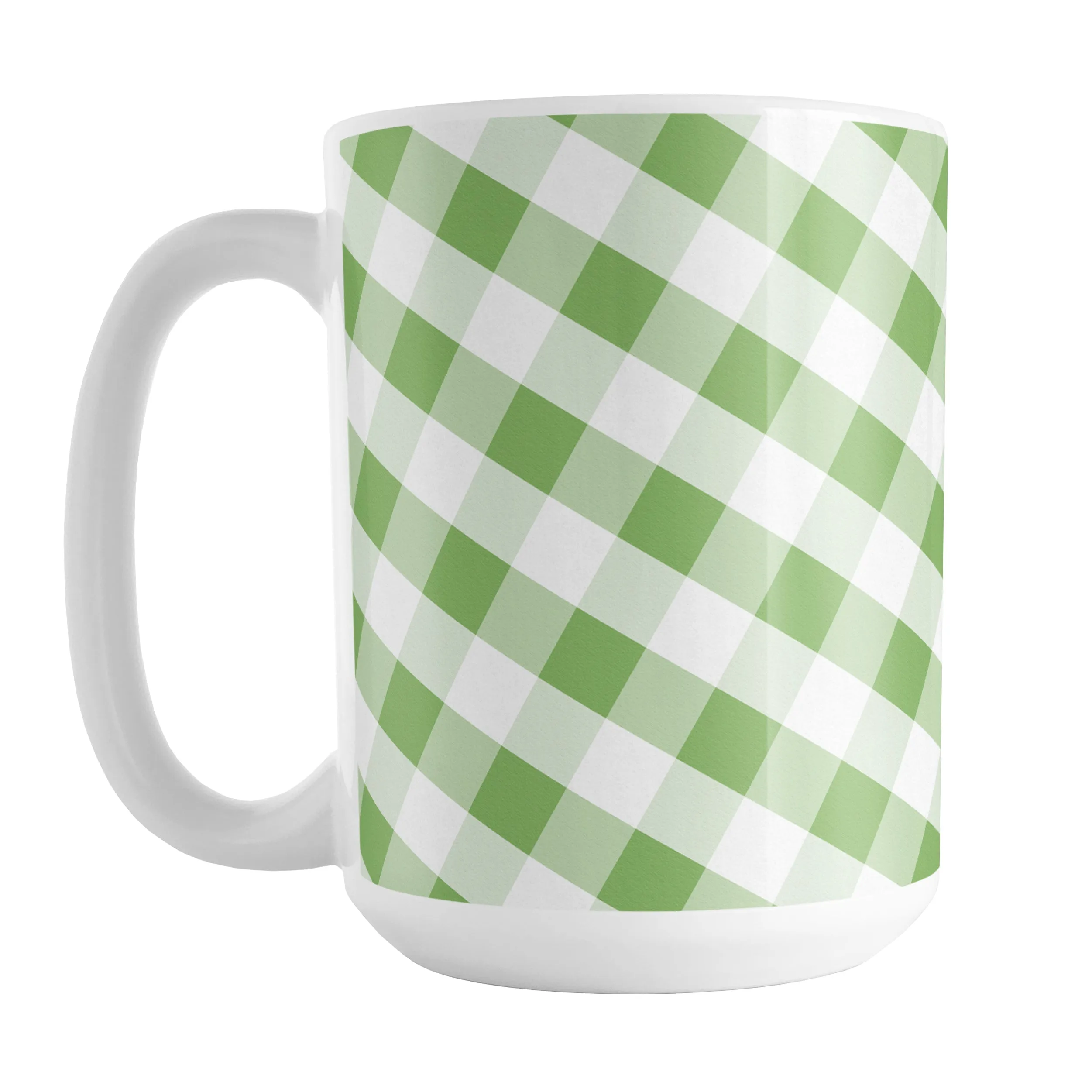 Green Gingham Mug