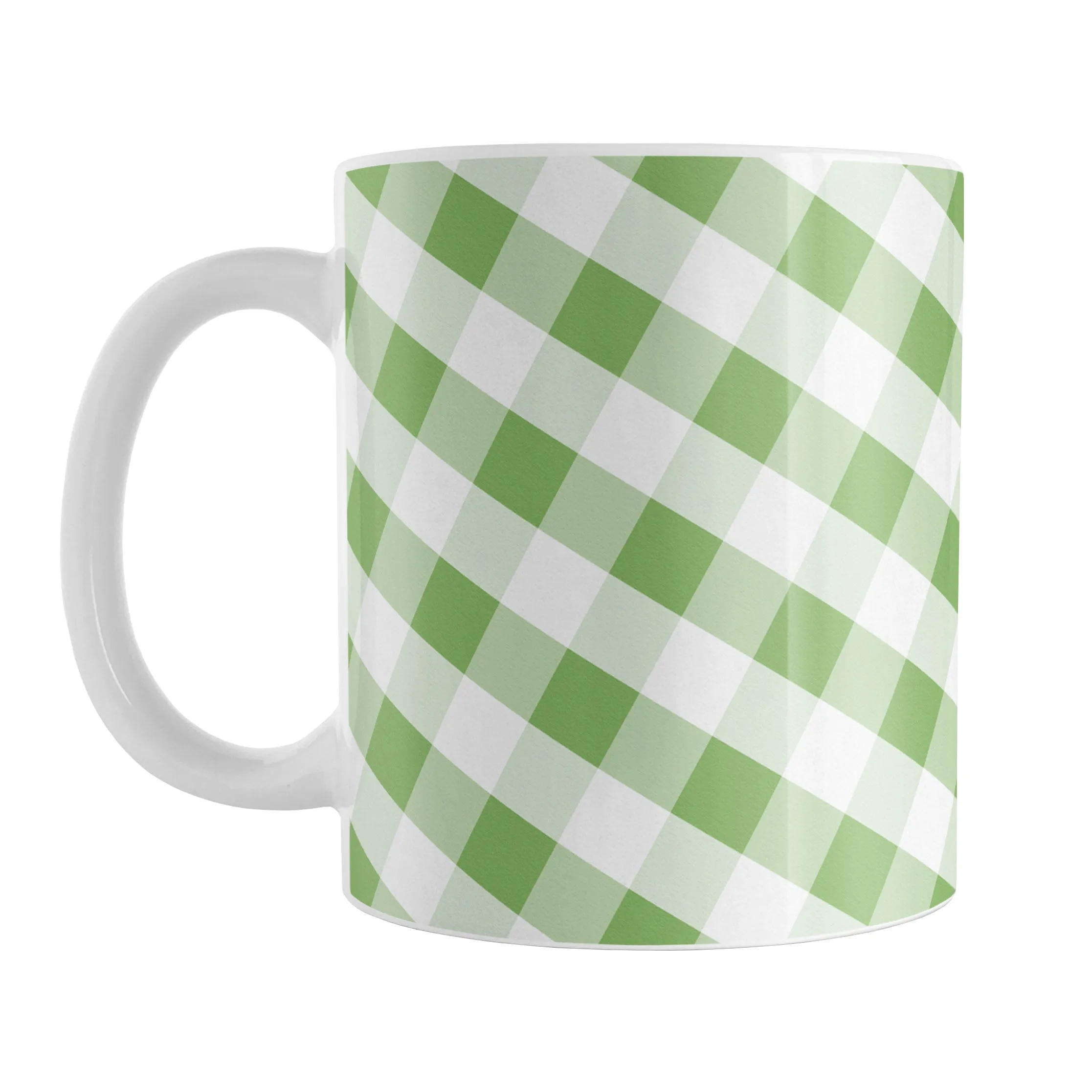 Green Gingham Mug