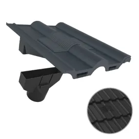 Grey Double Roman Roof Tile Vent & Adapter for Marley Redland Sandtoft