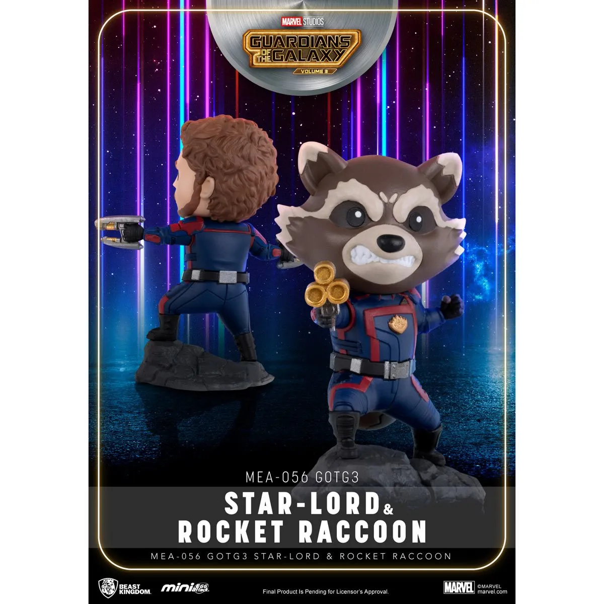 Guardians of the Galaxy Vol. 3 Star-Lord and Rocket Raccoon MEA-056 Mini-Figure 2-Pack by Beast Kingdom