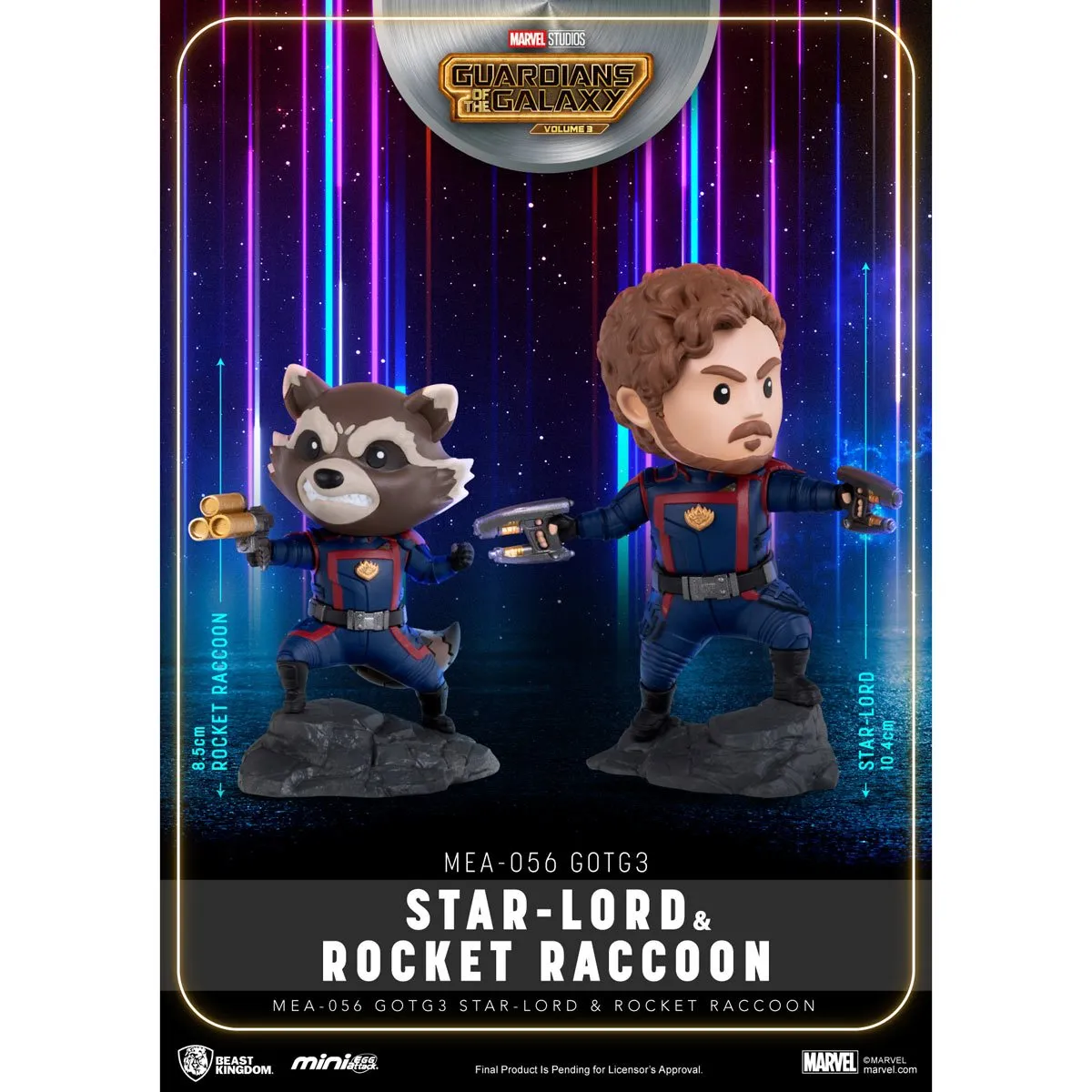 Guardians of the Galaxy Vol. 3 Star-Lord and Rocket Raccoon MEA-056 Mini-Figure 2-Pack by Beast Kingdom