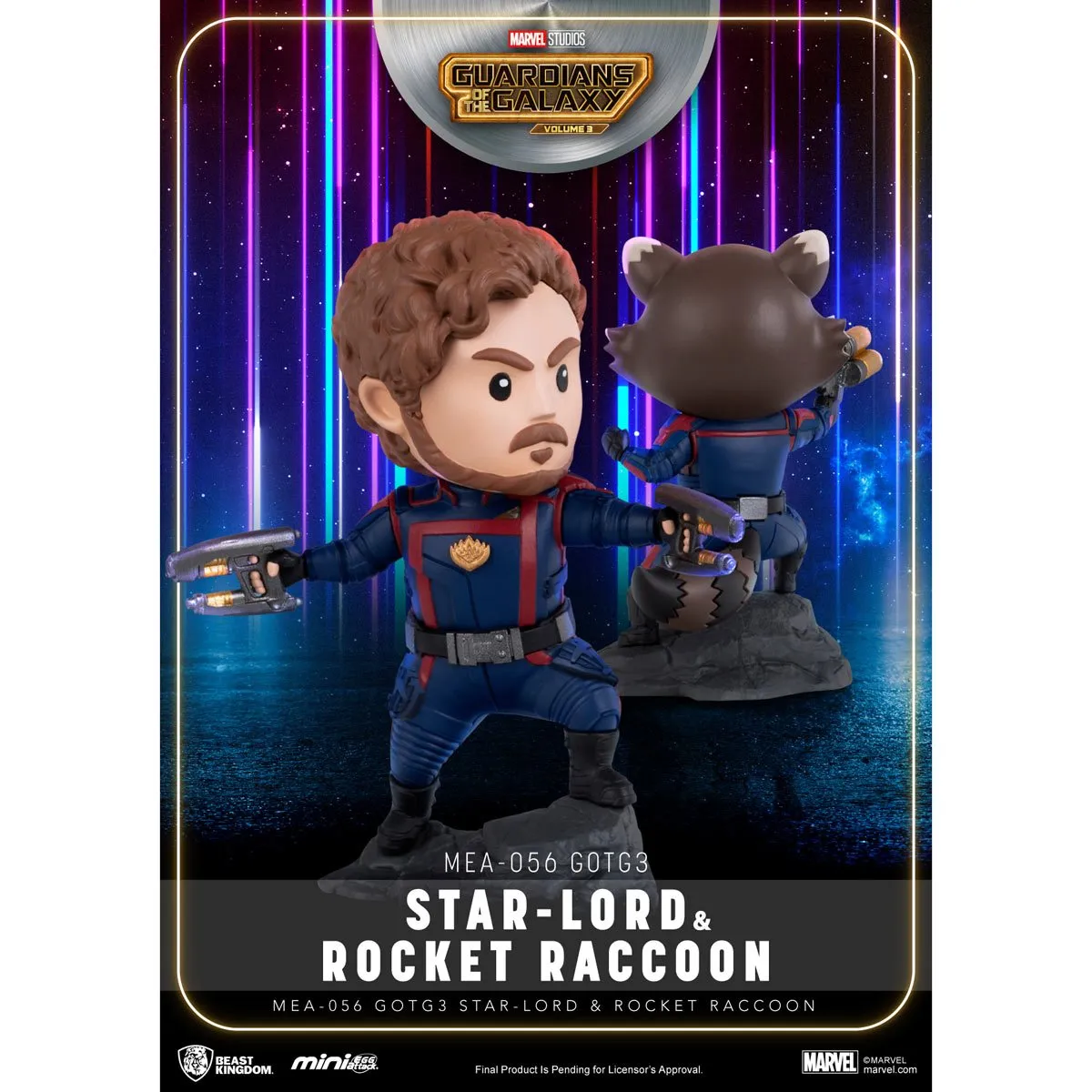 Guardians of the Galaxy Vol. 3 Star-Lord and Rocket Raccoon MEA-056 Mini-Figure 2-Pack by Beast Kingdom