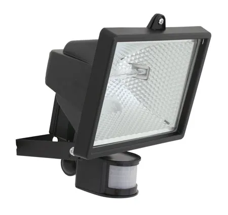 Halogen 500w Floodlight & Sensor Black