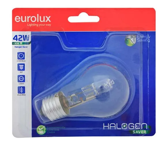 Halogen A55 Globe B22 28w Blister