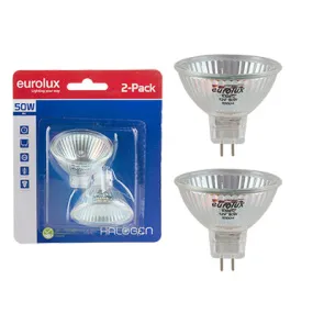 Halogen Closed MR16 50w 12v 50w Twin Pack