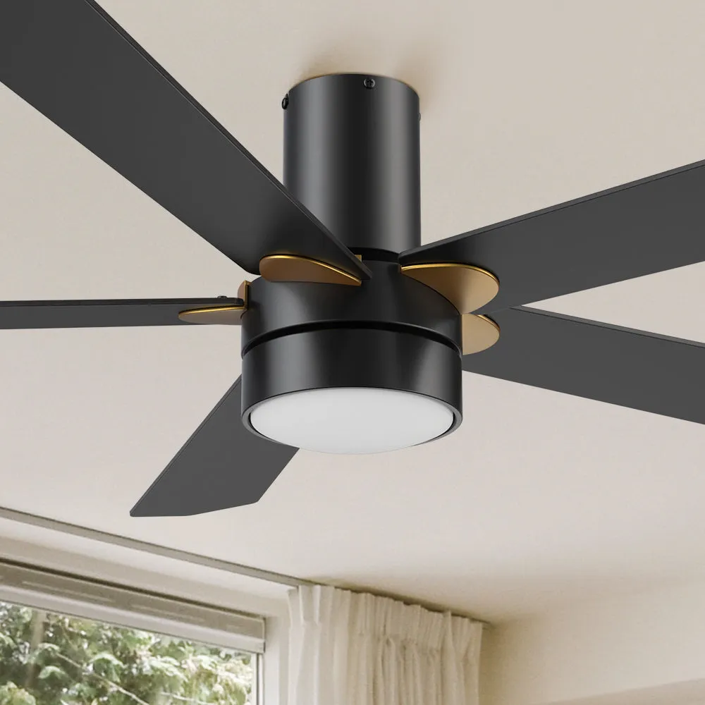 Harlem Low Profile Smart Ceiling Fan with LED Light Outdoor/indoor 52"