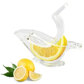 HNQH Manual Acrylic Lemon Slice Squeezer, Portable Transparent Fruit Juicer, Elegance Bird Shape, Hand Juicer for Orange Lemon Lime Pomegranate