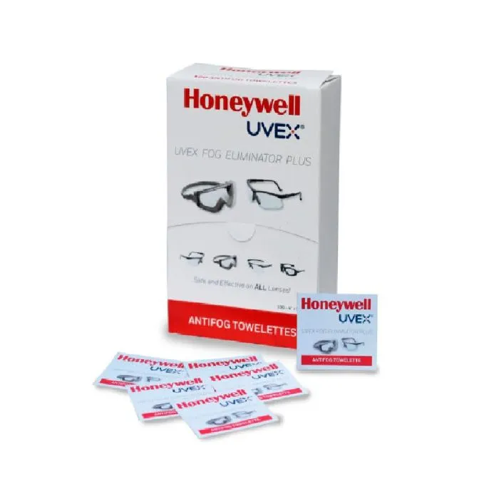 Honeywell Uvex S479 Fog Eliminator Plus Cloths, White, One Size, Box of 100