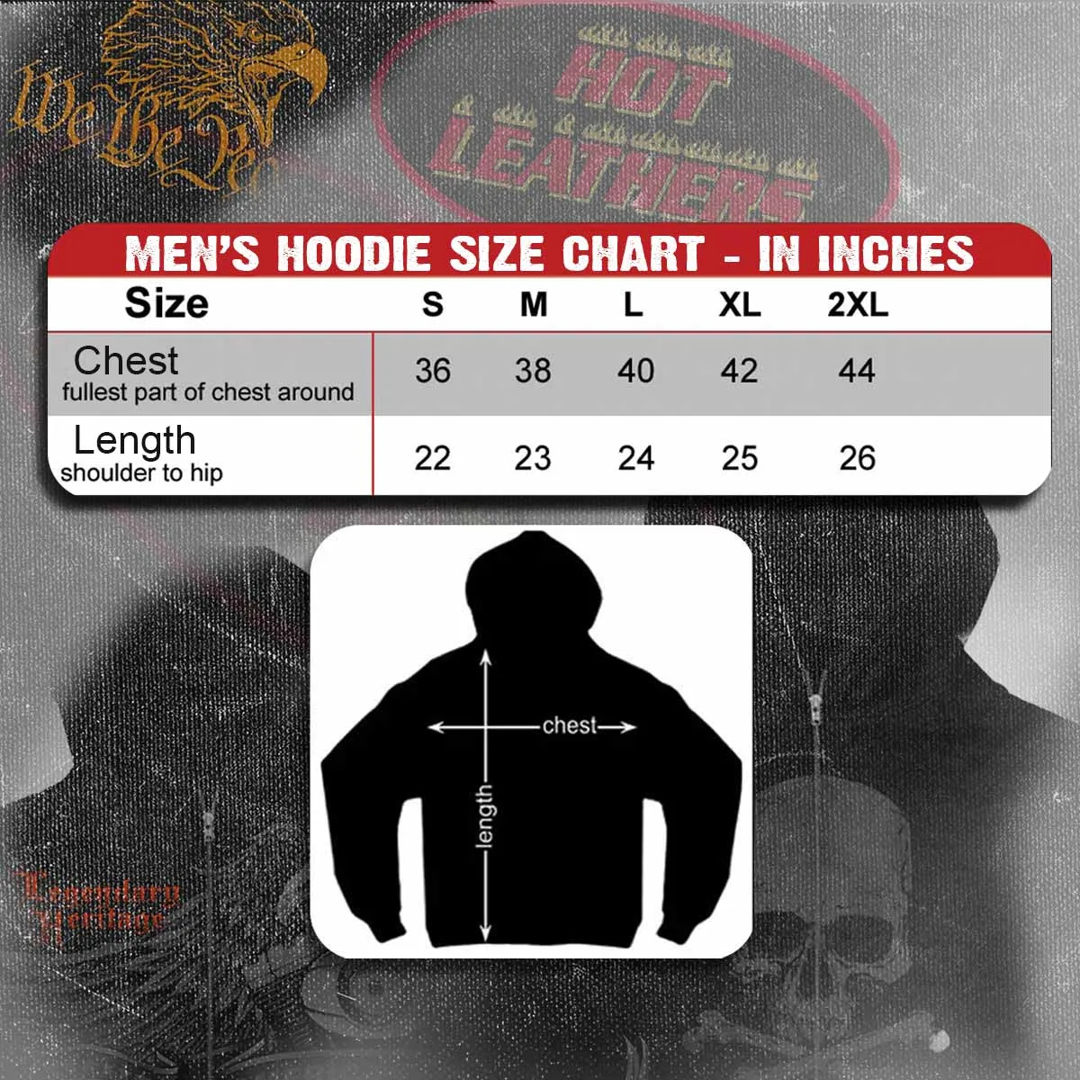 Hot Leathers GMS4023 Men’s Shredder Skull Black Hoodie Sweatshirt