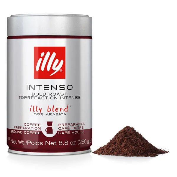 illy Ground Drip Intenso Dark Roast Coffee, 8.8 Oz