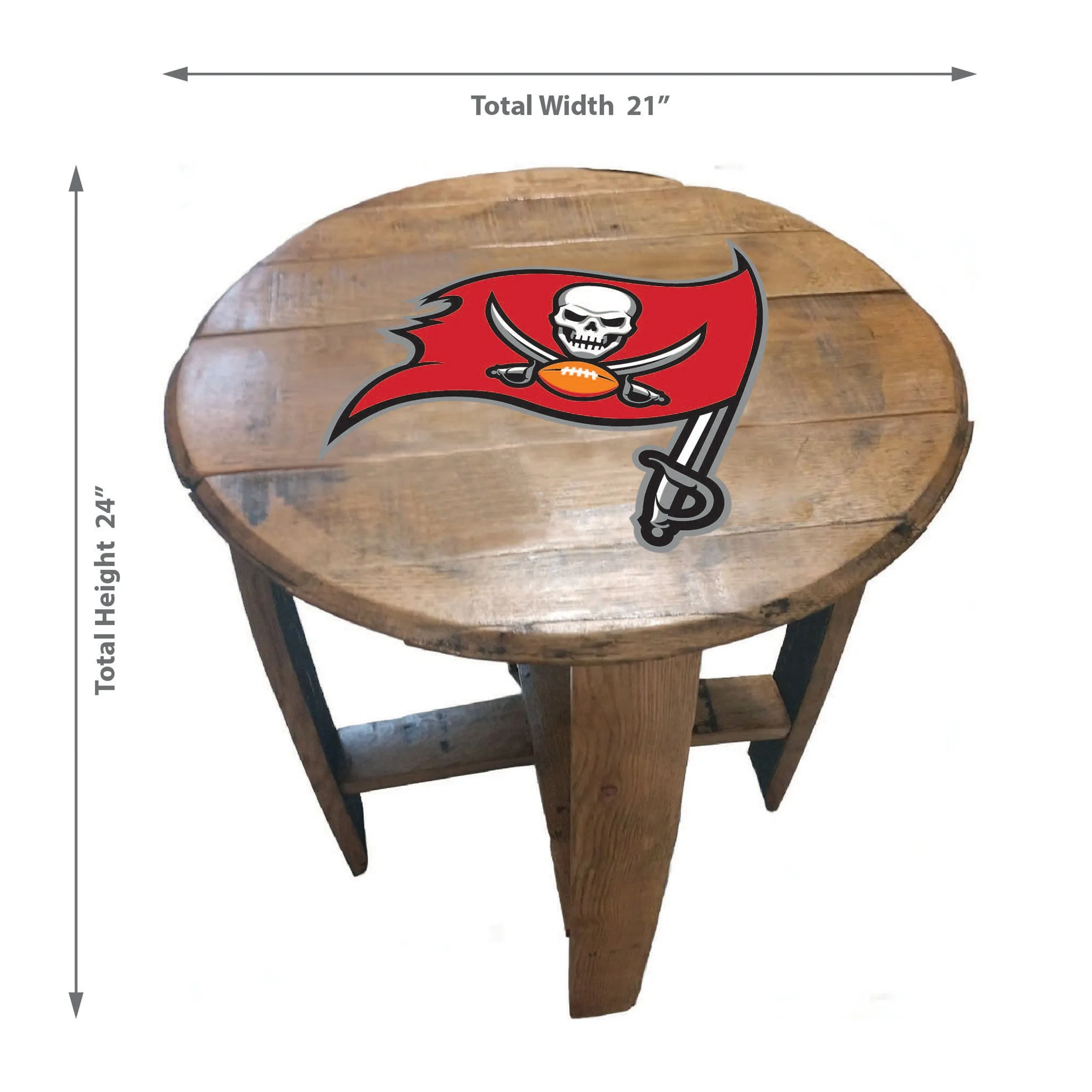 Imperial Tampa Bay Buccaneers Oak Barrel Table