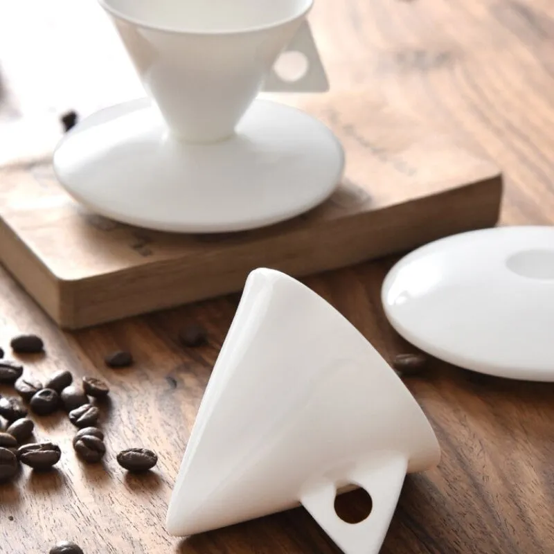 Italian Espresso Pyramid Cup & Saucer   Spoon by SB