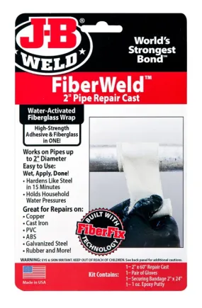 J-B Weld FiberWeld 38260 Pipe Repair Cast, 60 in L, 2 in W, Fiberglass, Off-White :CD: QUANTITY: 1