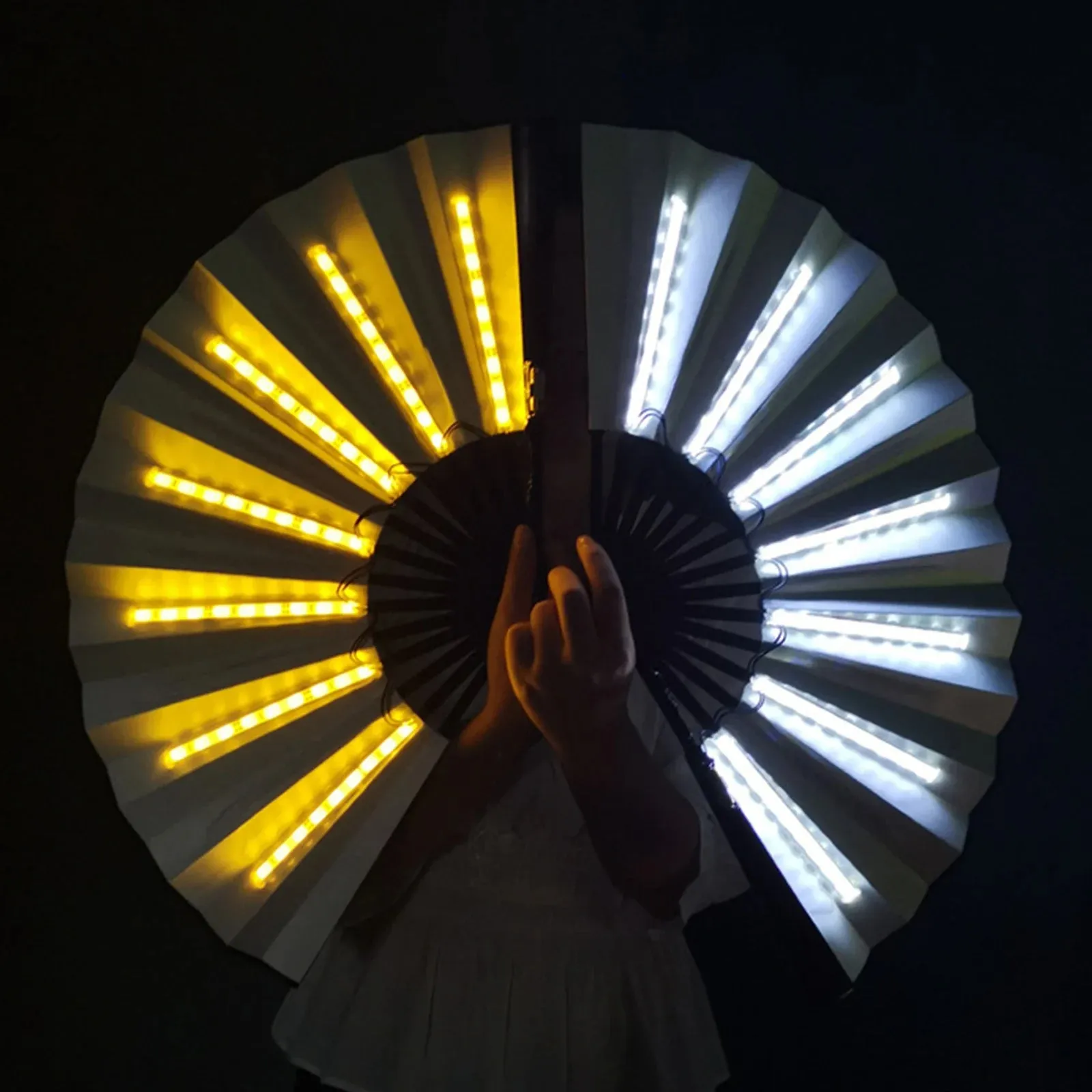 Large White LED Hand Fan