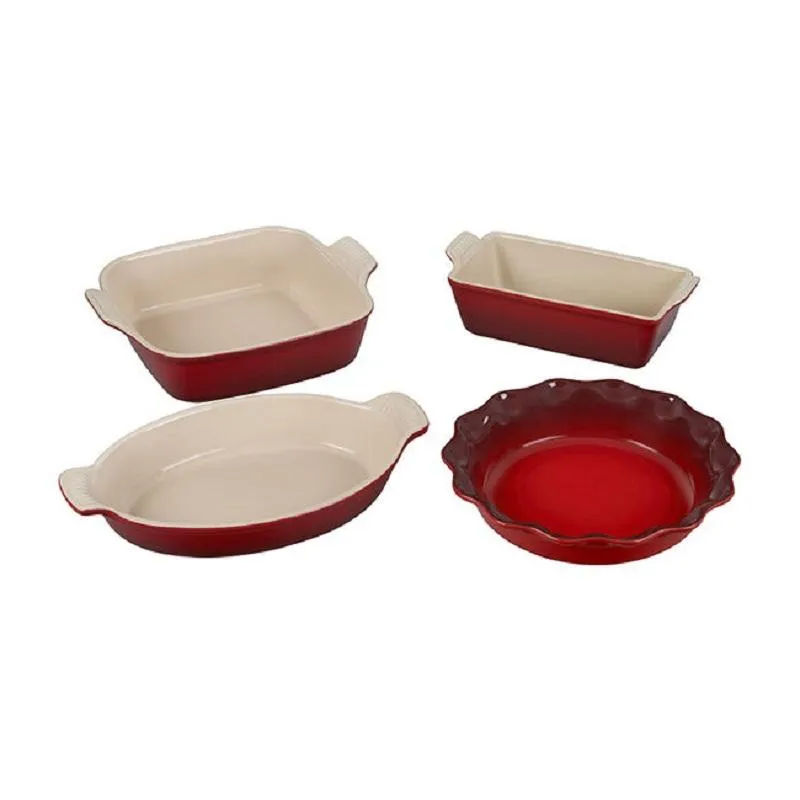 Le Creuset Cerise Heritage 4-Piece Bakeware Essentials Set