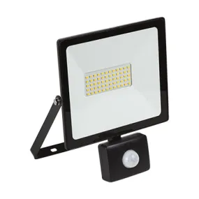 LED 50w Floodlight & Sensor Black 4000K