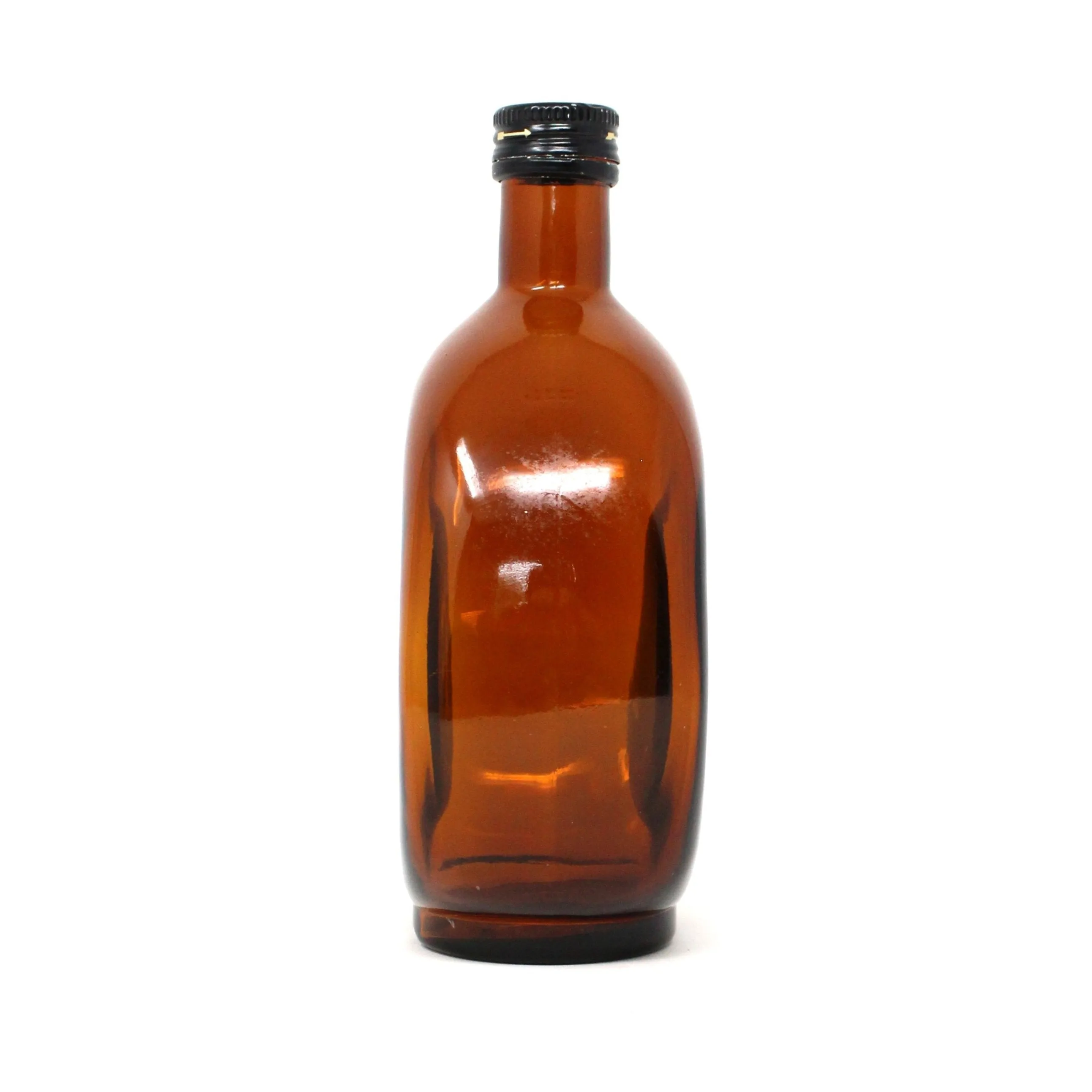 Liquor Bottle, Amber / Brown Glass, Lions Crest Seal, Italian Liquor Empty, Collectible