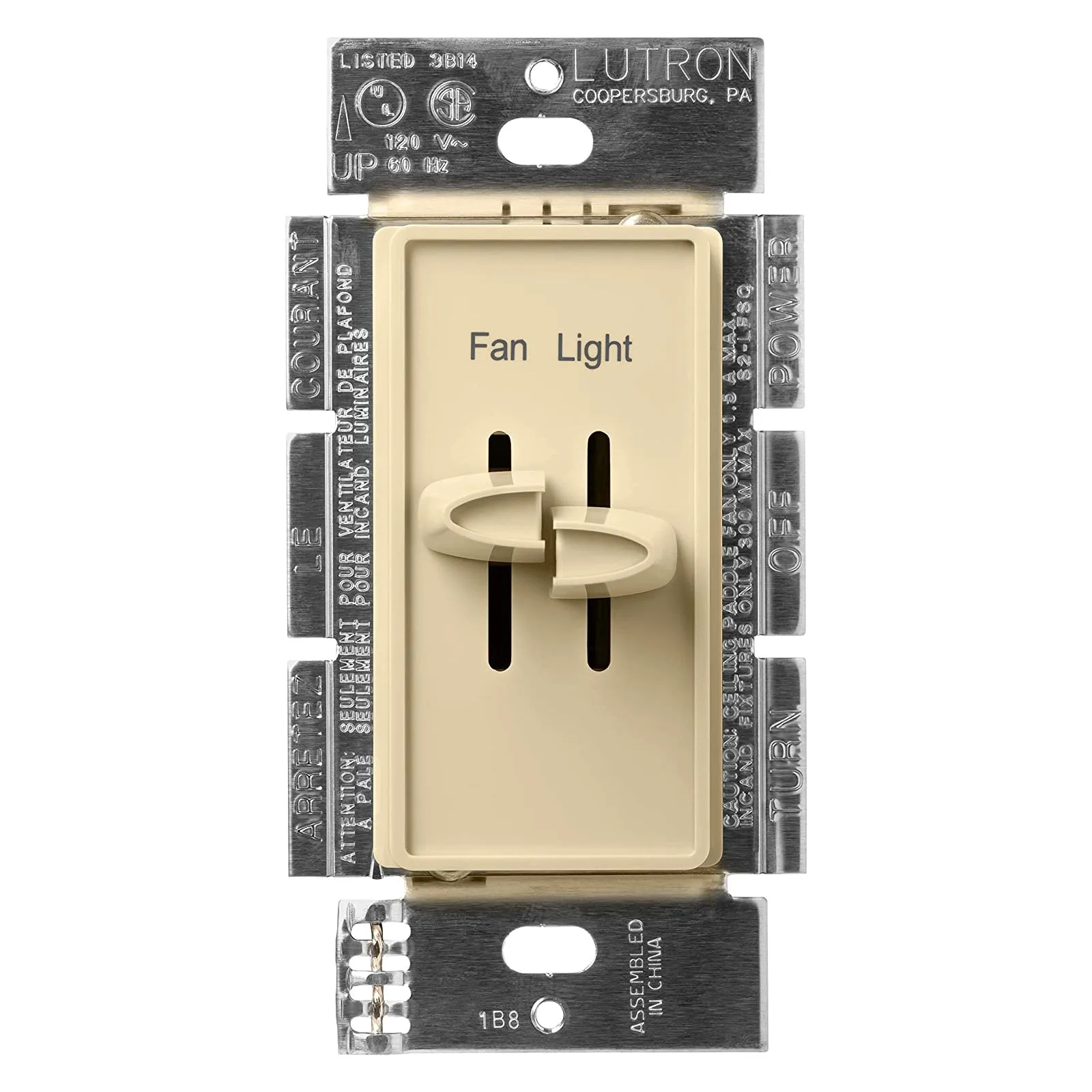 Lutron S2-LF Skylark Single Pole 2.5A Fan Control/ 300W Incandescent Dimmer - Multiple Fans