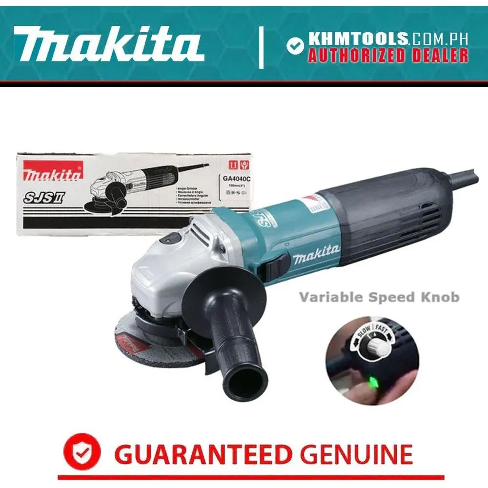 Makita GA4040C Angle Grinder 4" (Variable Speed) 1,400W