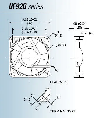 Mechatronics 92x92x25mm High-Speed AC Fan UF92B12-BTHR