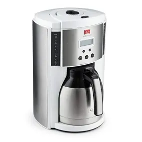 Melitta Aroma Enhance Drip Coffee Maker with Double Wall Vacuum Stainless Steel Carafe | Capacity: 10 cups | Includes 5 Melitta Coffee Filters #4 (White)