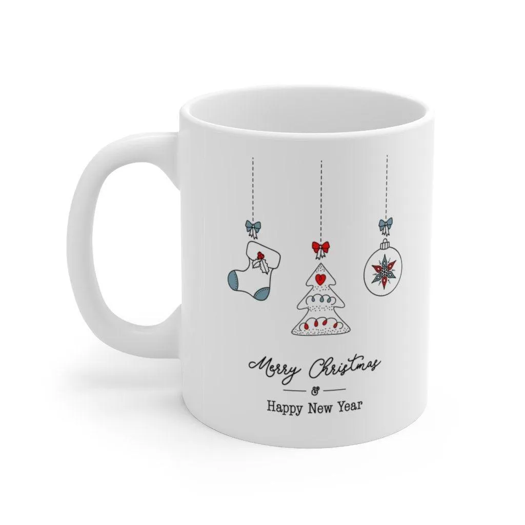 Merry Christmas Mug with Stockings and Presents