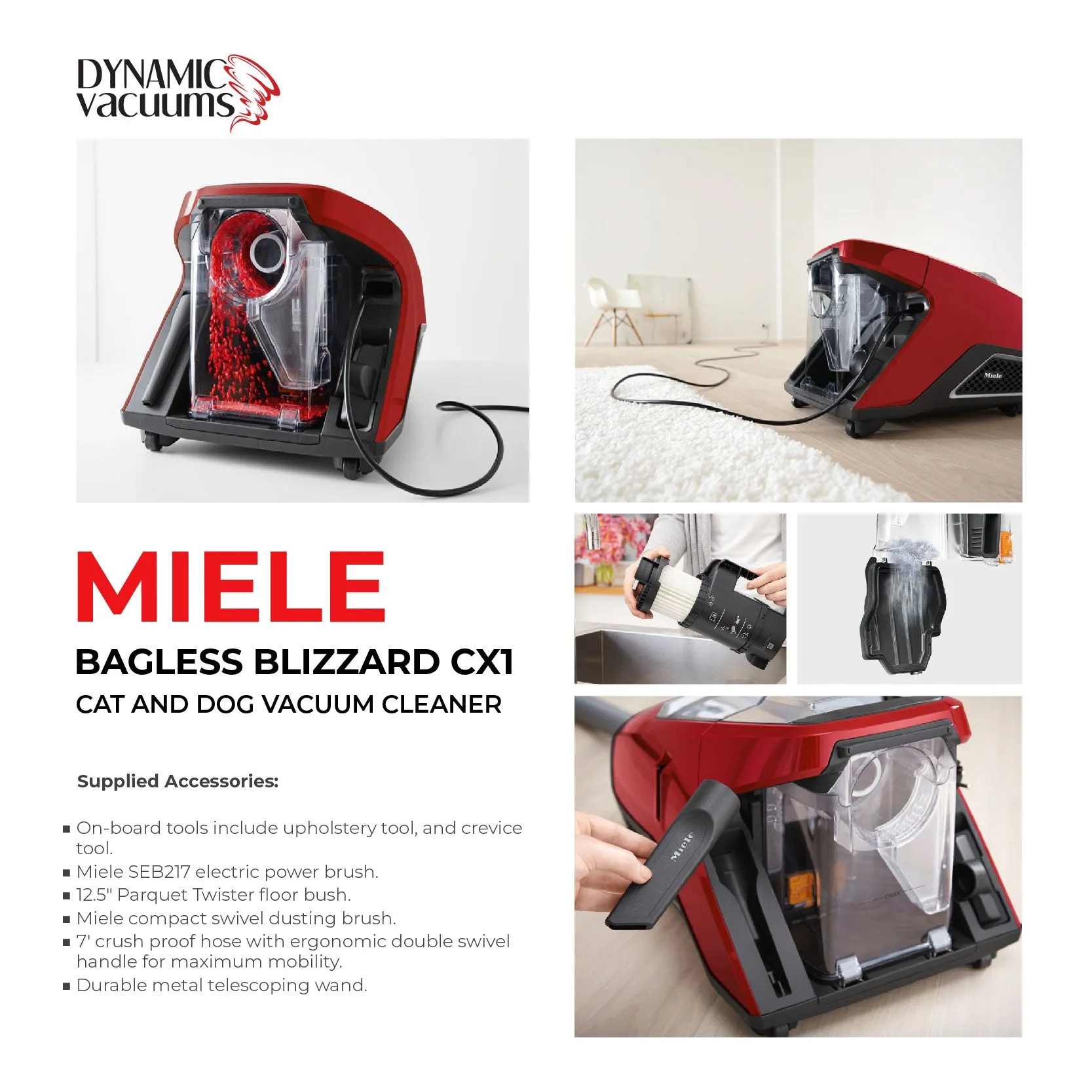 Miele Bagless Blizzard CX1 Cat and Dog Vacuum Cleaner