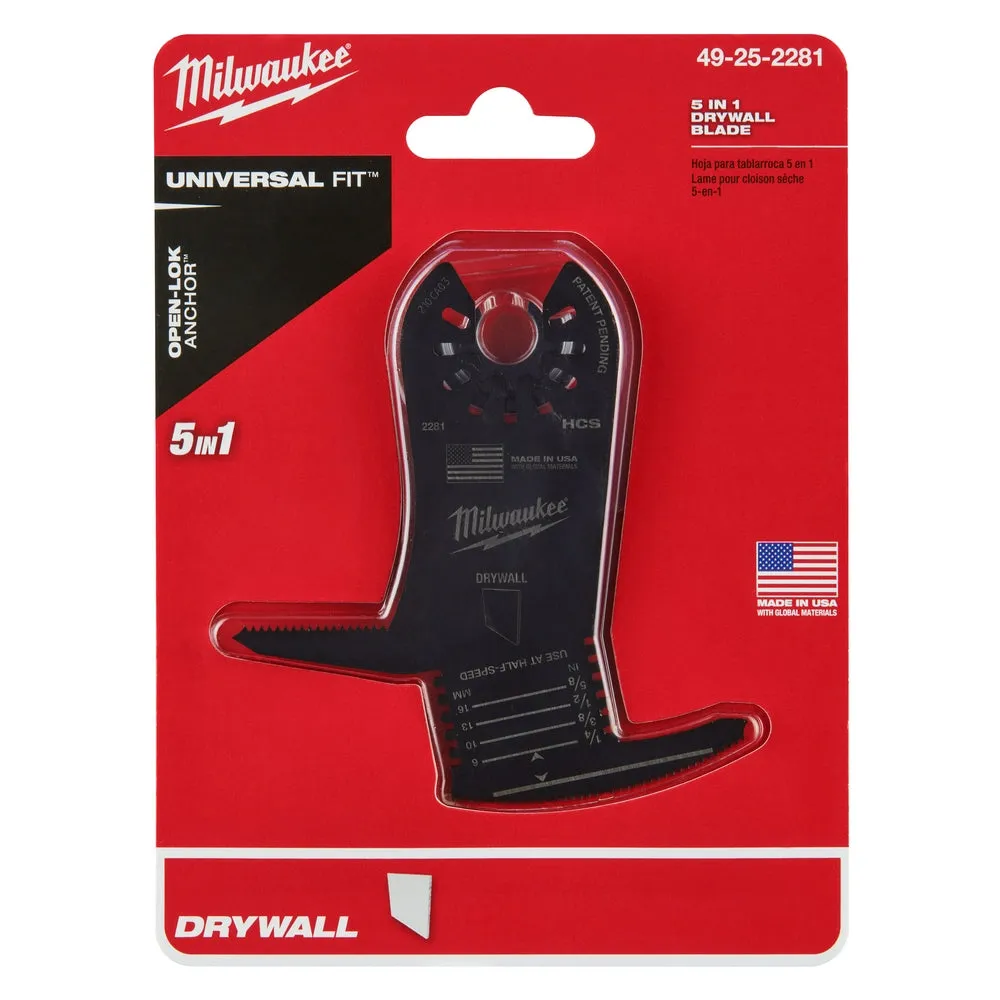 Milwaukee 49-25-2281 OPEN-LOK  5 IN 1 Drywall Blade - 1 PK