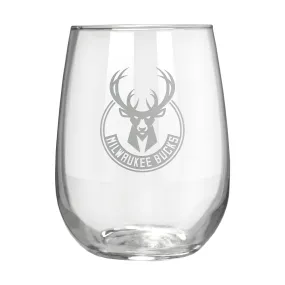 Milwaukee Bucks 17 oz. Stemless Wine Glass