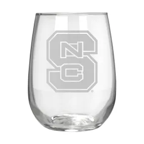 NC State Wolfpack 17 oz. Stemless Wine Glass